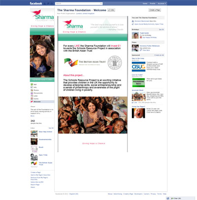 The Sharma Foundation Facebook Fan Page with Like Gate Reveal