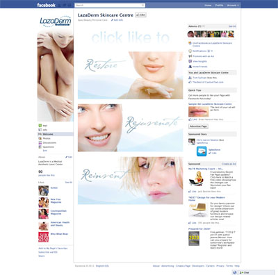 LazaDerm Facebook iFrames Application with Like Gate Reveal
