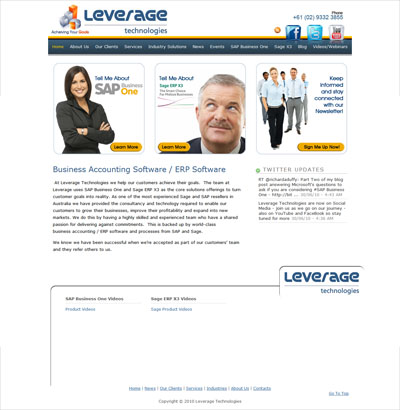 LeverageTech.com.au Custom Wordpress Site and Blog