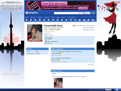 Toronto365Days Custom MySpace Background Toronto365Days Custom MySpace Background
