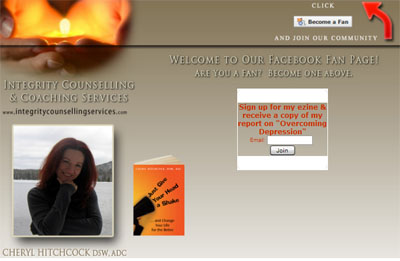 Cheryl Hitchcock Custom Facebook Landing Page 