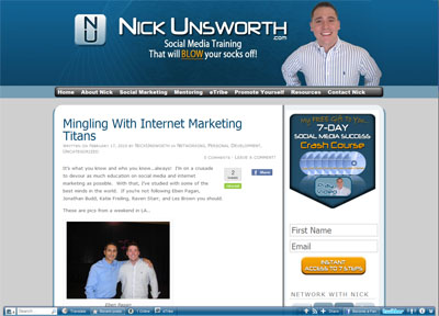 NickUnsworth.com Custom Wordpress Blog 