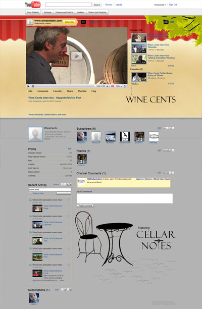 Wine Cents Custom YouTube Background