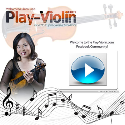 Chien Tan's Play Violin Custom Facebook Fan Page Welcome Landing Page