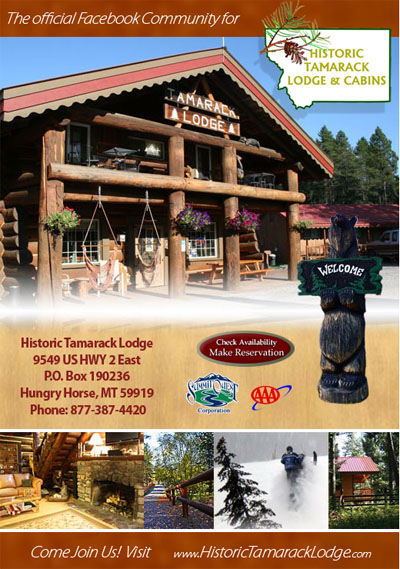 Tamarack Lodge & Cabins Custom Facebook Fan Page Welcome Landing Page