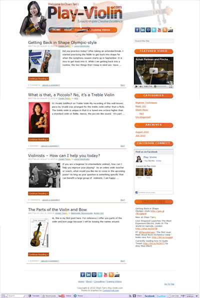 Chien Tan's Play-Violin Custom Wordpress Site & Blog