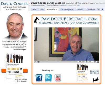 David Couper Career Coach Custom Facebook Fan Page Welcome Landing Tab & Profile Picture