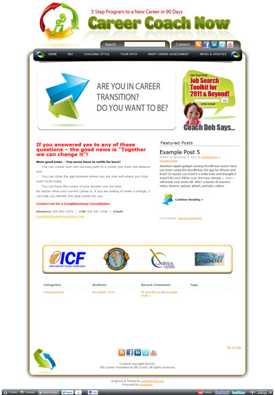 Career Coach Now Custom Wordpress Site & Blog Designed by CustomTwit.com