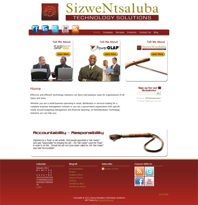 SizweNtsaluba Technology Custom Wordpress Site & Blog