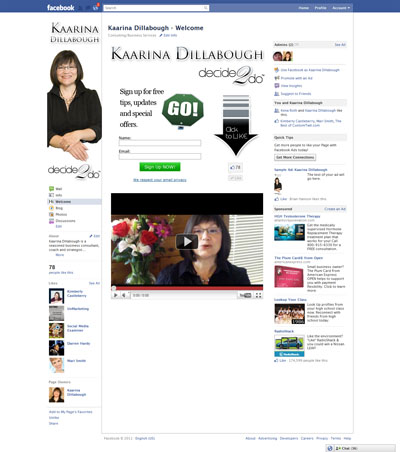 Kaarina Dillabough Custom Facebook iFrames application with Like-Gate Fangate Reveal