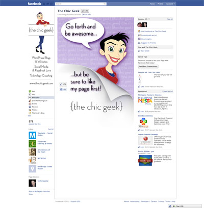 The Chic Geek Facebook Fan Page iFrames Application with Fangate Reveal