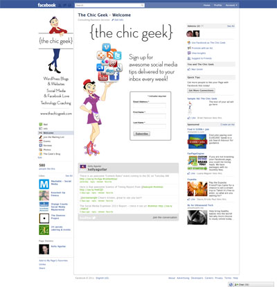 The Chic Geek Facebook Fan Page iFrames Application with Fangate Reveal
