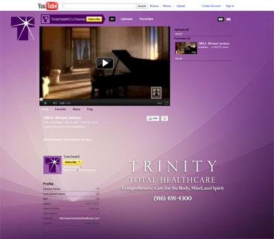 Trnity Total Health Care Custom YouTube Background Skin