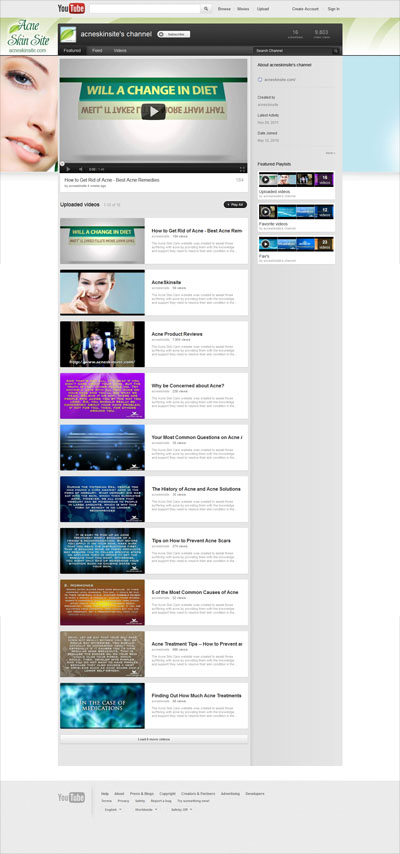Acne Skin Site Custom YouTube Background Skin