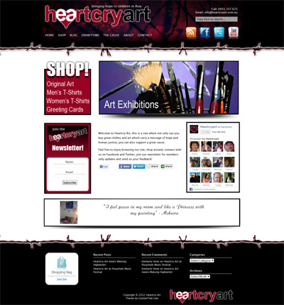Heartcry Art Custom Wordpress Site & Blog